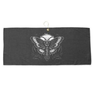 Moth Moon Geometry Heterocera Folkloric Wiccan Nature Goth Large Microfiber Waffle Golf Towel