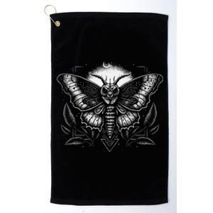 Moth Moon Geometry Heterocera Folkloric Wiccan Nature Goth Platinum Collection Golf Towel