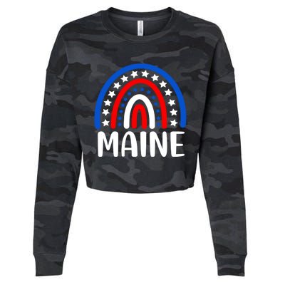 Maine Meaningful Gift I Love Maine Usa Meaningful Gift Cropped Pullover Crew