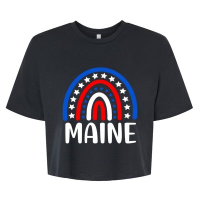 Maine Meaningful Gift I Love Maine Usa Meaningful Gift Bella+Canvas Jersey Crop Tee