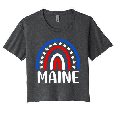 Maine Meaningful Gift I Love Maine Usa Meaningful Gift Women's Crop Top Tee