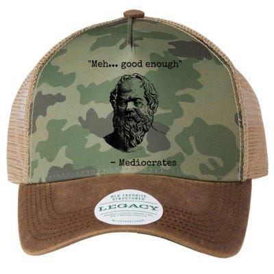 Memes Meh Good Enough Funny Mediocrates Sarcastic Philosophy Meme Mediocrates Legacy Tie Dye Trucker Hat