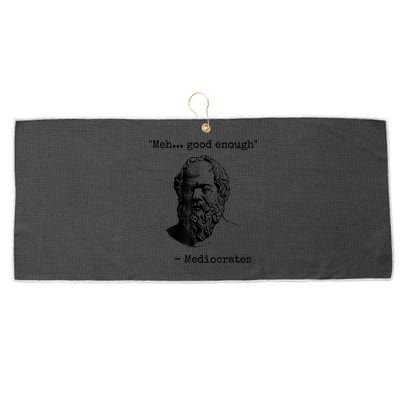 Memes Meh Good Enough Funny Mediocrates Sarcastic Philosophy Meme Mediocrates Large Microfiber Waffle Golf Towel