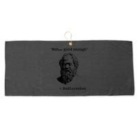 Memes Meh Good Enough Funny Mediocrates Sarcastic Philosophy Meme Mediocrates Large Microfiber Waffle Golf Towel