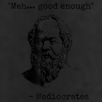 Memes Meh Good Enough Funny Mediocrates Sarcastic Philosophy Meme Mediocrates Large Microfiber Waffle Golf Towel