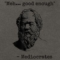Memes Meh Good Enough Funny Mediocrates Sarcastic Philosophy Meme Mediocrates Cotton Canvas Backpack