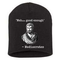 Memes Meh Good Enough Funny Meh Good Enough Mediocrates Demotivational Quote Short Acrylic Beanie