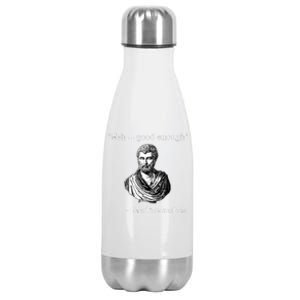 Memes Meh Good Enough Funny Meh Good Enough Mediocrates Demotivational Quote Stainless Steel Insulated Water Bottle