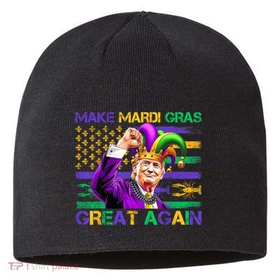 Make Mardi Gras Great Again Us Flag Trump Mardi Gras Parade Sustainable Beanie