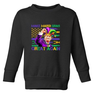 Make Mardi Gras Great Again Us Flag Trump Mardi Gras Parade Toddler Sweatshirt