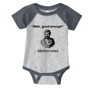 Memes Meh Good Enough Funny Meh Good Enough Mediocrates Demotivational Quote Infant Baby Jersey Bodysuit