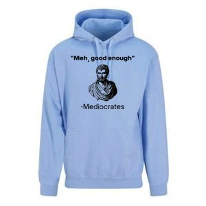 Memes Meh Good Enough Funny Meh Good Enough Mediocrates Demotivational Quote Unisex Surf Hoodie