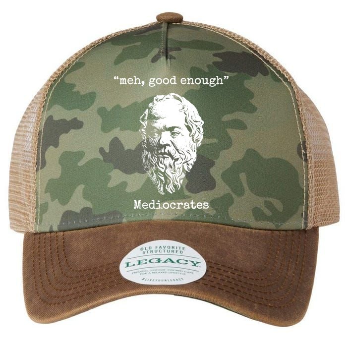 Memes Meh Good Enough Funny Meh Good Enough Mediocrates Demotivational Quote Legacy Tie Dye Trucker Hat
