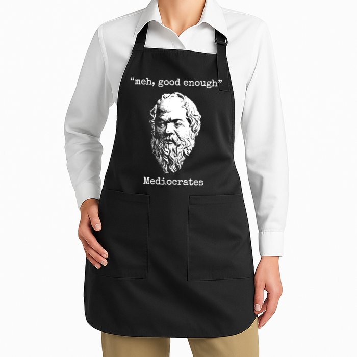 Memes Meh Good Enough Funny Meh Good Enough Mediocrates Demotivational Quote Apron