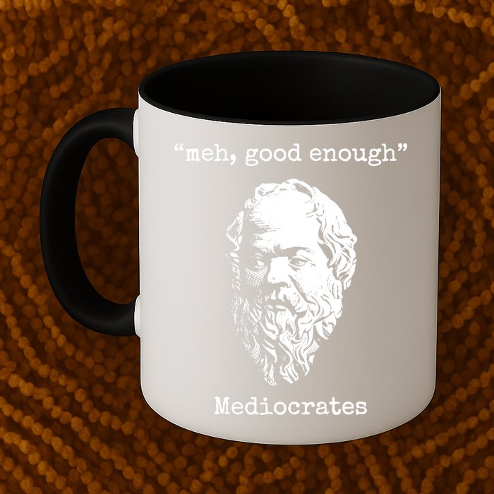 Memes Meh Good Enough Funny Meh Good Enough Mediocrates Demotivational Quote Mug