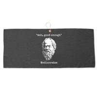Memes Meh Good Enough Funny Meh Good Enough Mediocrates Demotivational Quote Large Microfiber Waffle Golf Towel