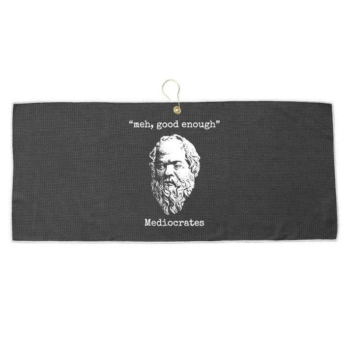Memes Meh Good Enough Funny Meh Good Enough Mediocrates Demotivational Quote Large Microfiber Waffle Golf Towel