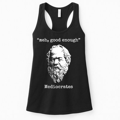 Memes Meh Good Enough Funny Meh Good Enough Mediocrates Demotivational Quote Womens Tank Top