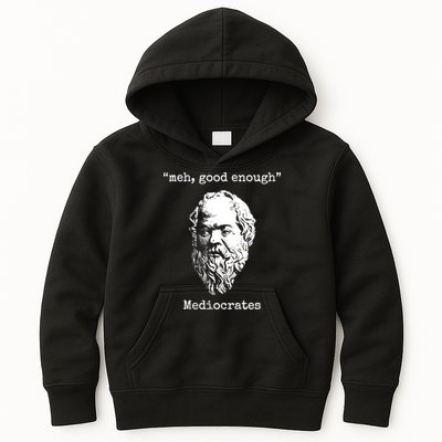 Memes Meh Good Enough Funny Meh Good Enough Mediocrates Demotivational Quote Kids Hoodie