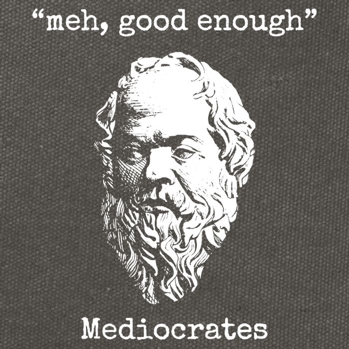 Memes Meh Good Enough Funny Meh Good Enough Mediocrates Demotivational Quote Cotton Canvas Backpack