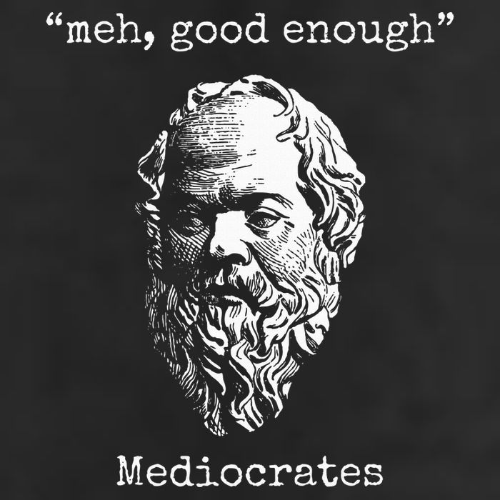 Mediocrates Meh Good Enough Lazy Logic Sloth Wisdom 7 Panel Mesh Trucker Snapback Hat