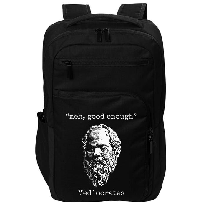 Mediocrates Meh Good Enough Lazy Logic Sloth Wisdom Impact Tech Backpack