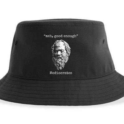 Mediocrates Meh Good Enough Lazy Logic Sloth Wisdom Sustainable Bucket Hat