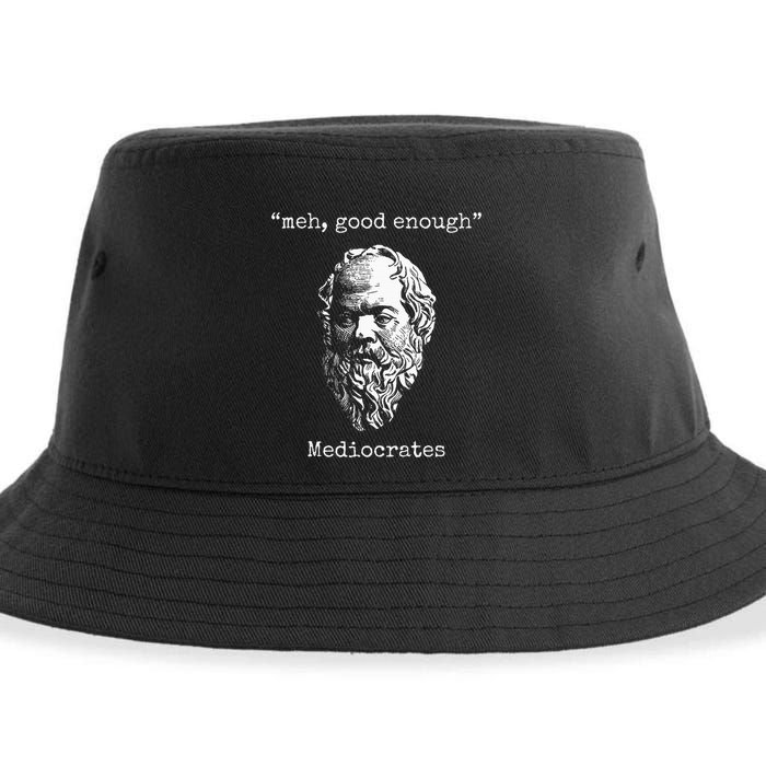 Mediocrates Meh Good Enough Lazy Logic Sloth Wisdom Sustainable Bucket Hat