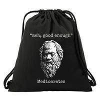 Mediocrates Meh Good Enough Lazy Logic Sloth Wisdom Drawstring Bag