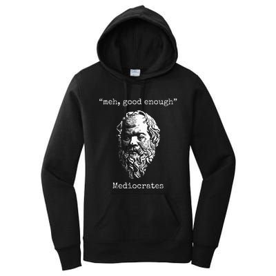 Mediocrates Meh Good Enough Lazy Logic Sloth Wisdom Women's Pullover Hoodie