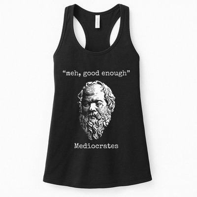 Mediocrates Meh Good Enough Lazy Logic Sloth Wisdom Womens Tank Top