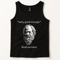Mediocrates Meh Good Enough Lazy Logic Sloth Wisdom Tank Top