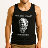 Mediocrates Meh Good Enough Lazy Logic Sloth Wisdom Tank Top