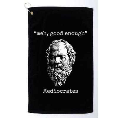 Mediocrates Meh Good Enough Lazy Logic Sloth Wisdom Golf Towel