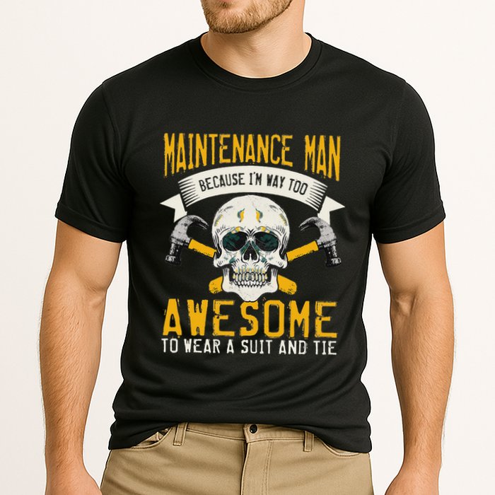 Maintenance Man Gifts Funny Technician Too Awesome Cooling Performance Crew T-Shirt