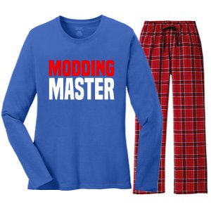 Modding Master Gift Joke Video Gaming Modding Game Mods Gift Women's Long Sleeve Flannel Pajama Set 