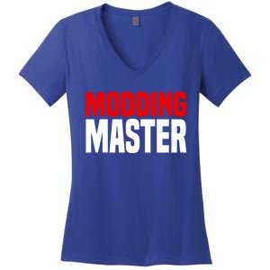 Modding Master Gift Joke Video Gaming Modding Game Mods Gift Women's V-Neck T-Shirt