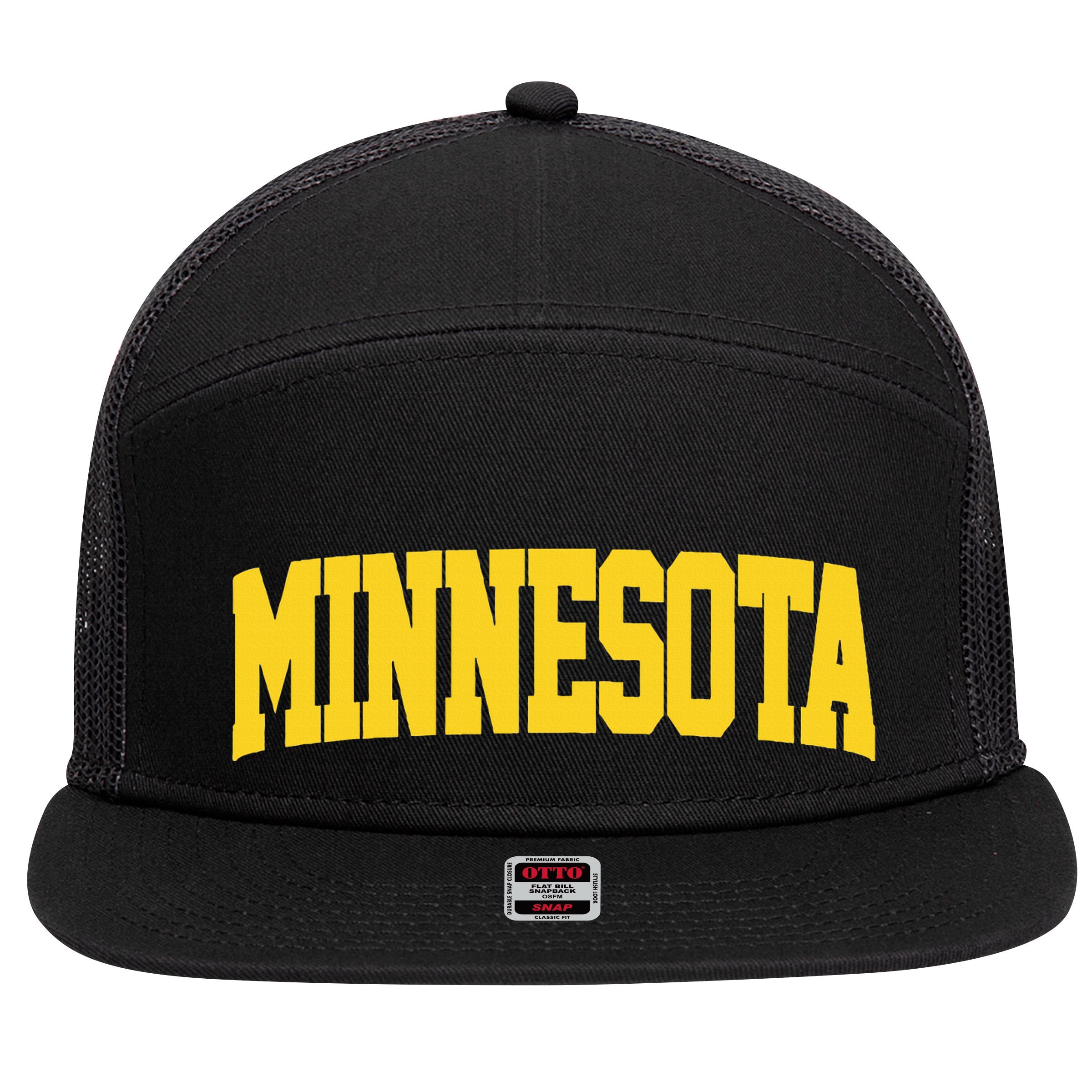 Minnesota Maroon Gold Throwback 7 Panel Mesh Trucker Snapback Hat