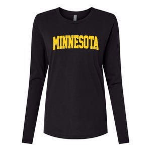 Minnesota Maroon Gold Throwback Womens Cotton Relaxed Long Sleeve T-Shirt