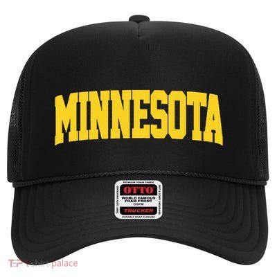 Minnesota Maroon Gold Throwback High Crown Mesh Back Trucker Hat