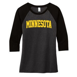 Minnesota Maroon Gold Throwback Women's Tri-Blend 3/4-Sleeve Raglan Shirt