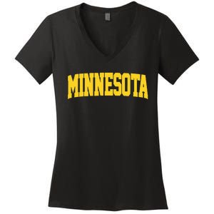 Minnesota Maroon Gold Throwback Women's V-Neck T-Shirt