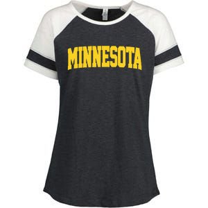 Minnesota Maroon Gold Throwback Enza Ladies Jersey Colorblock Tee