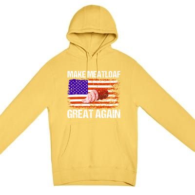 Make Meatloaf Great Again Funny Chef Usa Flag Gift Premium Pullover Hoodie