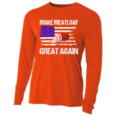 Make Meatloaf Great Again Funny Chef Usa Flag Gift Cooling Performance Long Sleeve Crew