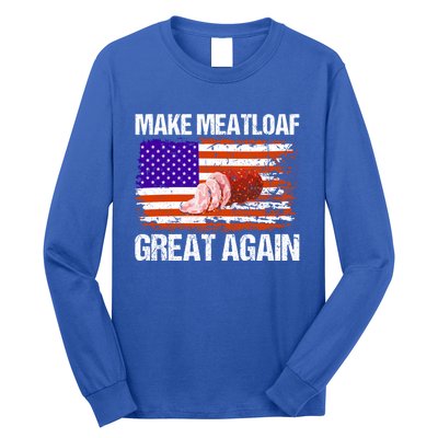 Make Meatloaf Great Again Funny Chef Usa Flag Gift Long Sleeve Shirt