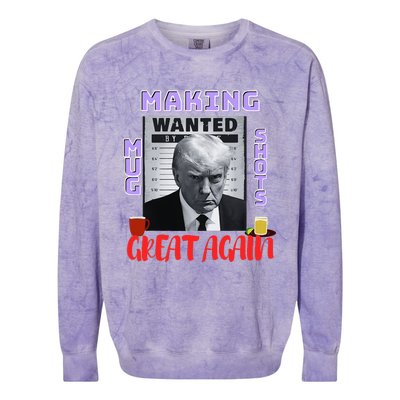 Making Mugshots Great Again Trump 2024 Mugshot President Colorblast Crewneck Sweatshirt