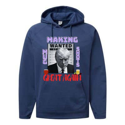 Making Mugshots Great Again Trump 2024 Mugshot President Performance Fleece Hoodie