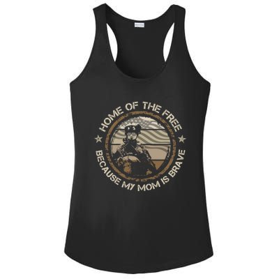 Military Mom Home Of The Free Because My Mom Is Brave Gift Ladies PosiCharge Competitor Racerback Tank