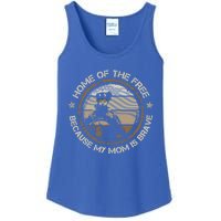 Military Mom Home Of The Free Because My Mom Is Brave Gift Ladies Essential Tank